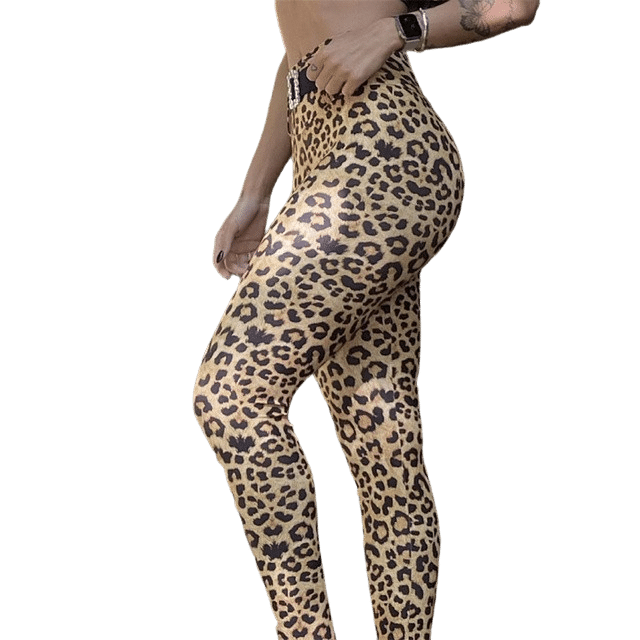Leggings,Push Up Leggings Women's Leopard Fitness Black Leggins Sexy High  Waist Legins Workout Leaf Pattern Polyester Je